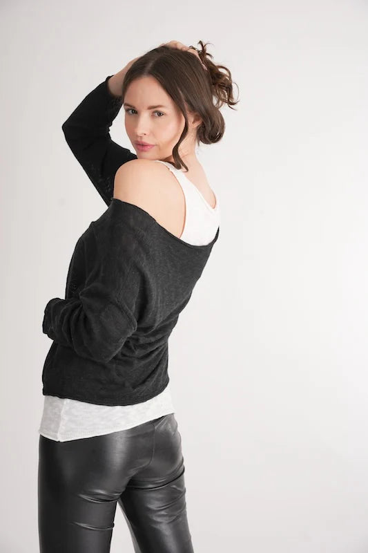 Sunset Tank Shirt - White Black by StitchDrop — alternate view
