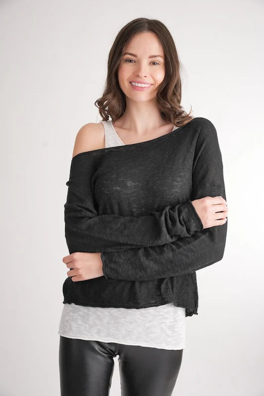 Sunset Tank Shirt - White Black by StitchDrop | 25 South Boutiques