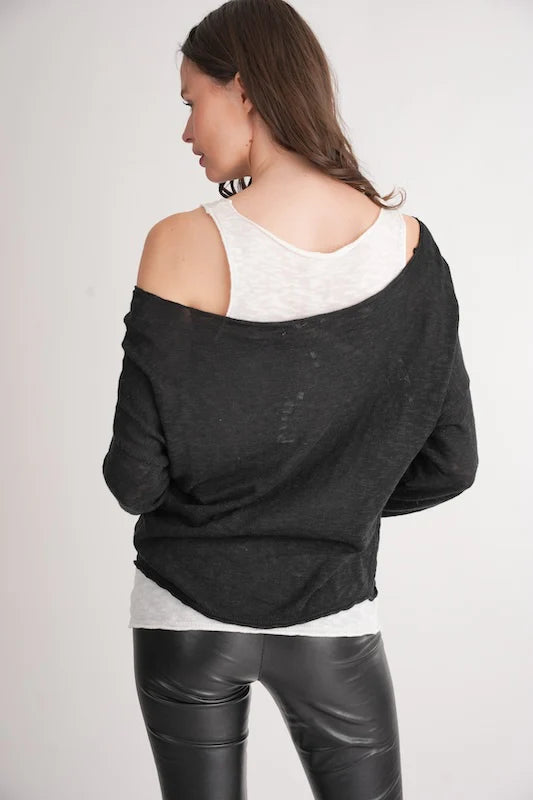 Sunset Tank Shirt - White Black by StitchDrop — view 3