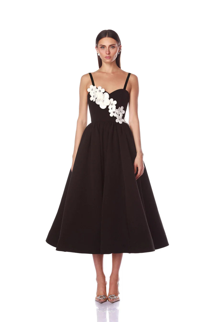 Inara Midi Dress - Black White by Bronx And Banco — alternate view