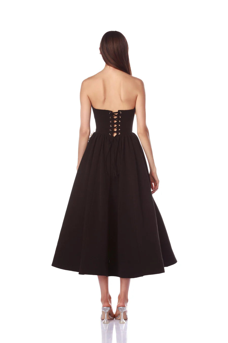 Inara Midi Dress - Black White by Bronx And Banco — view 4
