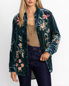 Julianna Oversized Velvet Shirt - Peacock by Johnny Was — alternate view