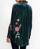 Julianna Oversized Velvet Shirt - Peacock by Johnny Was — view 4