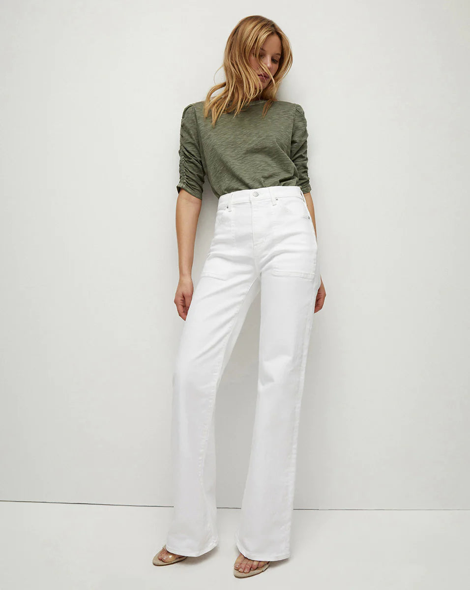 Crosbie Wid Leg Pant - White by Veronica Beard | 25 South Boutiques