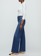 Taylor High Rise Wide Leg Jean - Bright Blue by Veronica Beard — alternate view