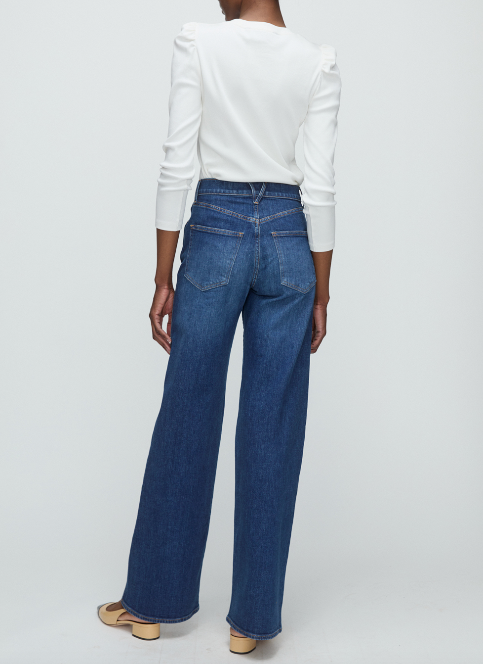 Taylor High Rise Wide Leg Jean - Bright Blue by Veronica Beard — view 3