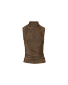 Mylie Sleeveless Top - Antique Gold Lurex by Veronica Beard — view 5