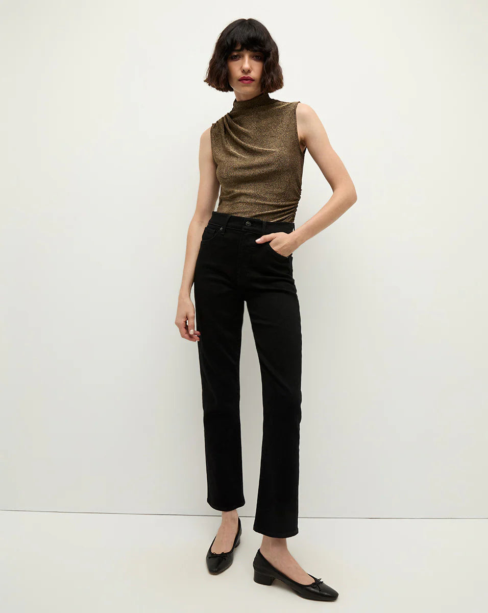 Mylie Sleeveless Top - Antique Gold Lurex by Veronica Beard — view 3