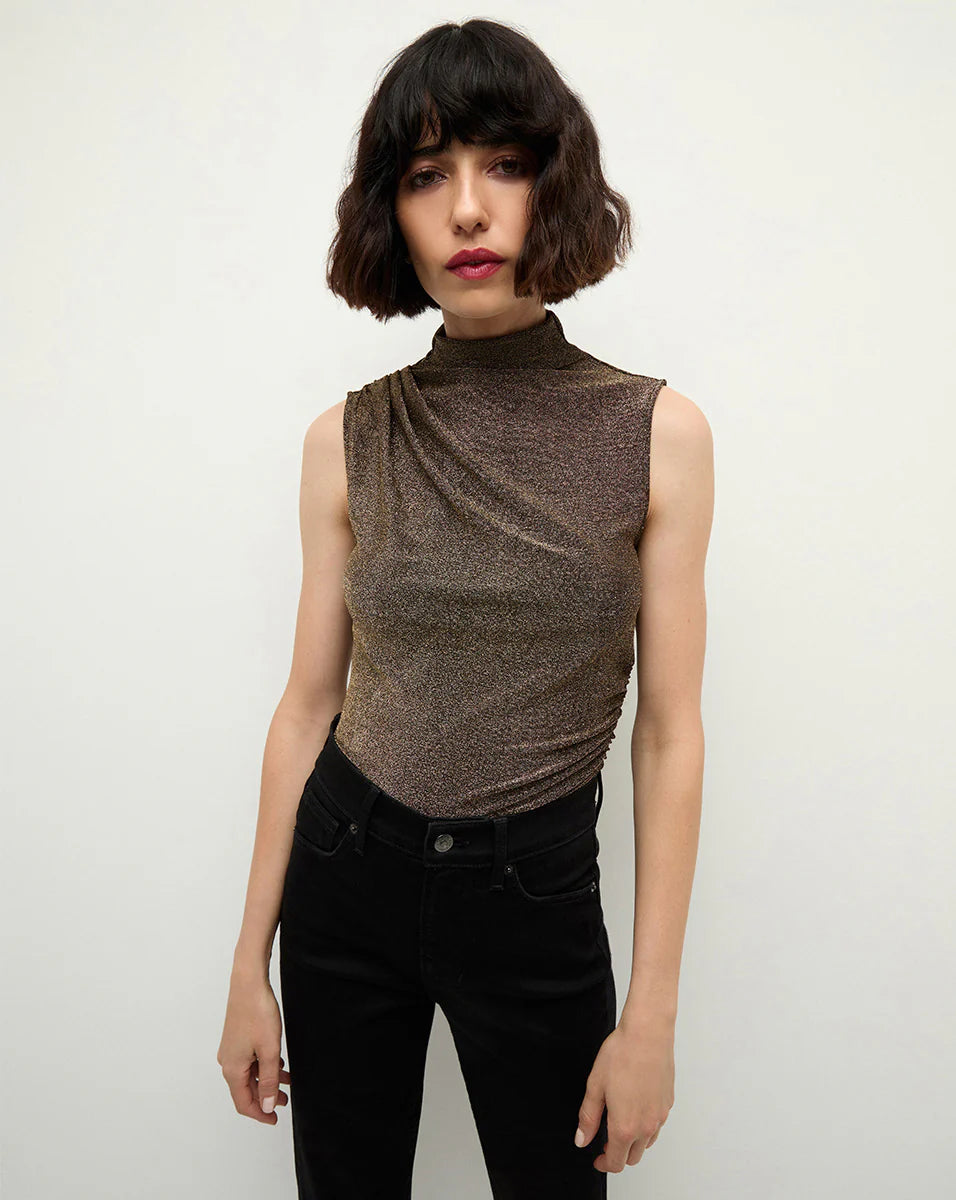 Mylie Sleeveless Top - Antique Gold Lurex by Veronica Beard | 25 South Boutiques