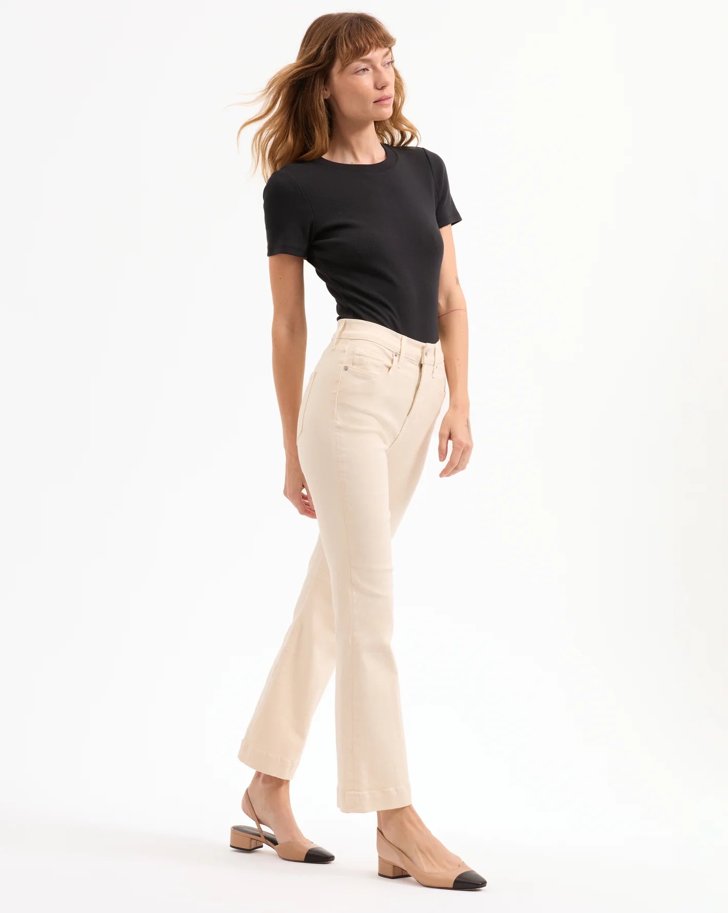 Carson Kick-Flare Jean - Ecru by Veronica Beard — view 3