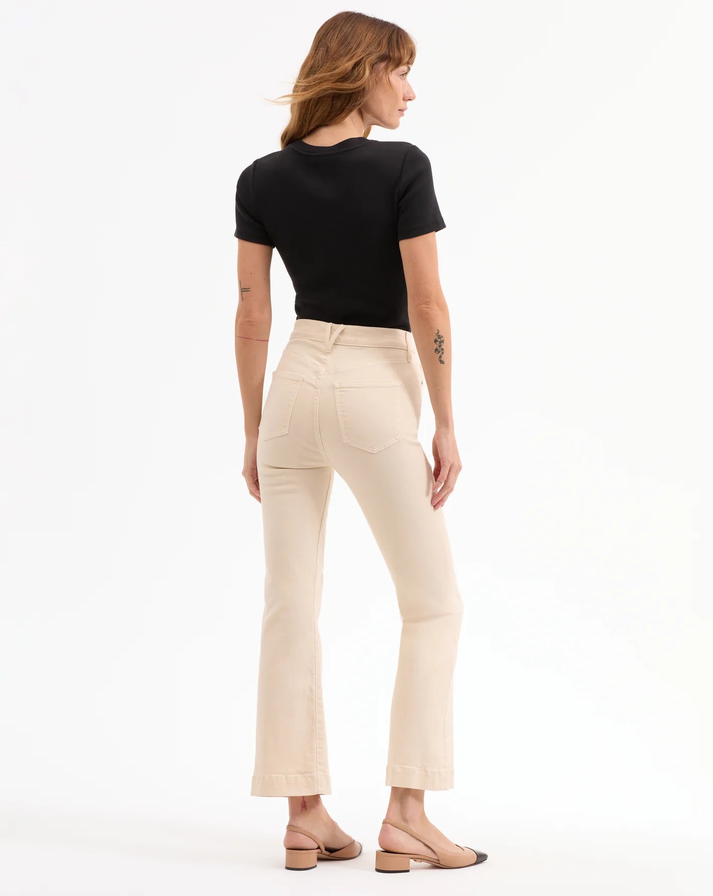Carson Kick-Flare Jean - Ecru by Veronica Beard — view 4