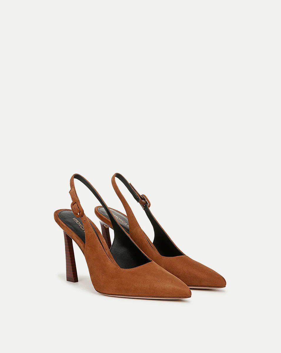Callie Suede Slingback Pump - Caramel by Veronica Beard — alternate view