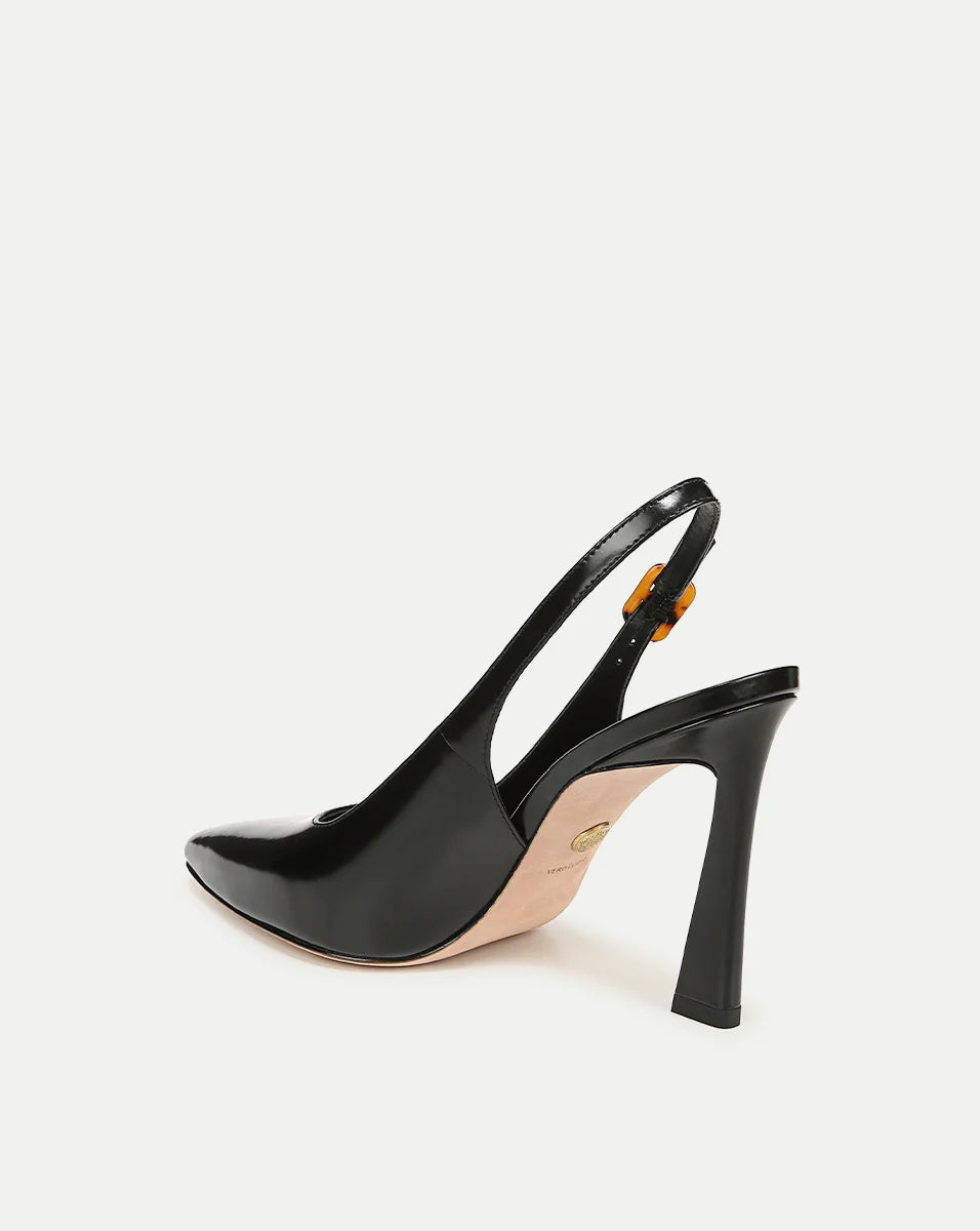 Callie Leather Slingback Pump - Black by Veronica Beard — view 4