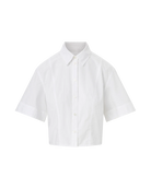 Claire Cropped Shirt - White by Veronica Beard — view 4