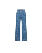 Taylor Paisley Printed Wide-Leg Jean - Atlantic Paisley by Veronica Beard — view 5
