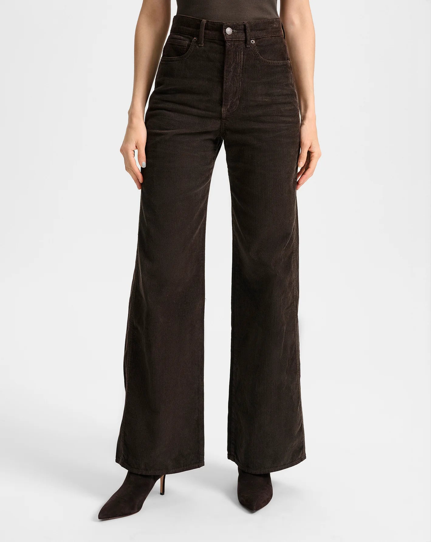 Taylor Corduroy Wide-Leg Pant - Dark Umber by Veronica Beard — alternate view