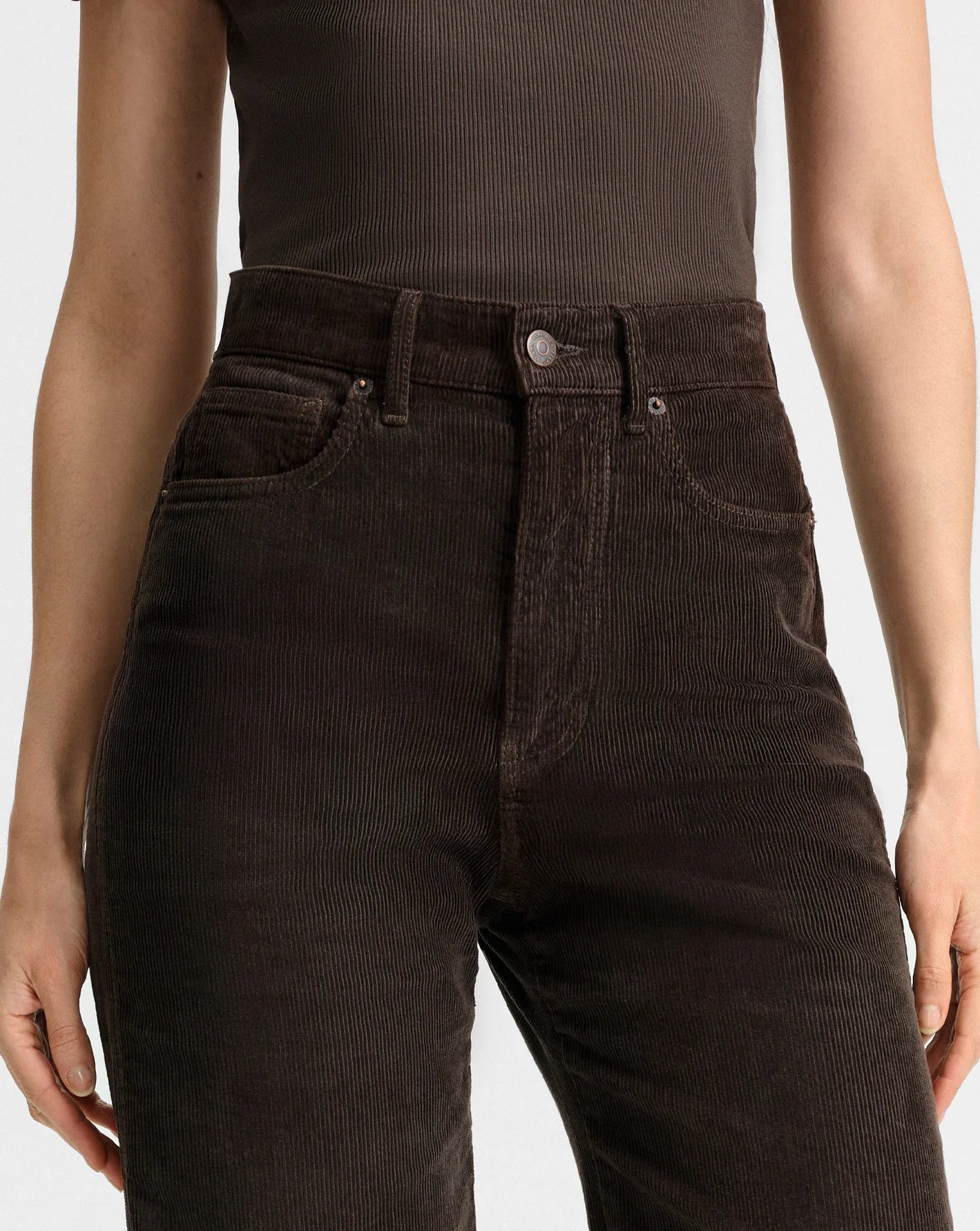 Taylor Corduroy Wide-Leg Pant - Dark Umber by Veronica Beard — view 5