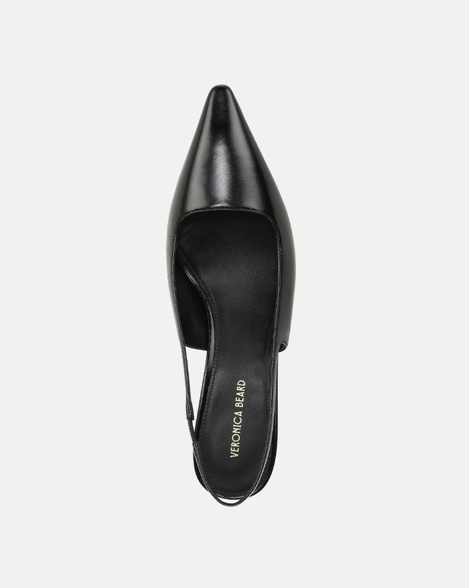 Cashel Slingback Heel - Black Leather by Veronica Beard — view 3