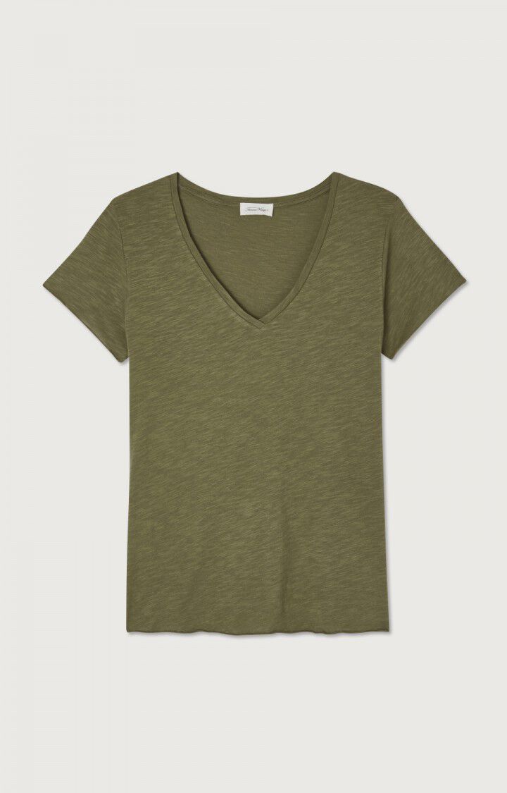 Jacksonville V Neck T-Shirt - Olive by American Vintage — view 5