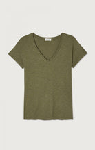 Jacksonville V Neck T-Shirt - Olive by American Vintage — view 5