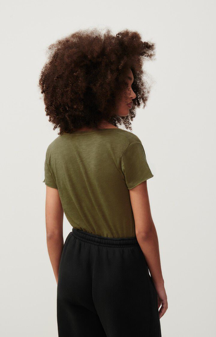 Jacksonville V Neck T-Shirt - Olive by American Vintage — view 3