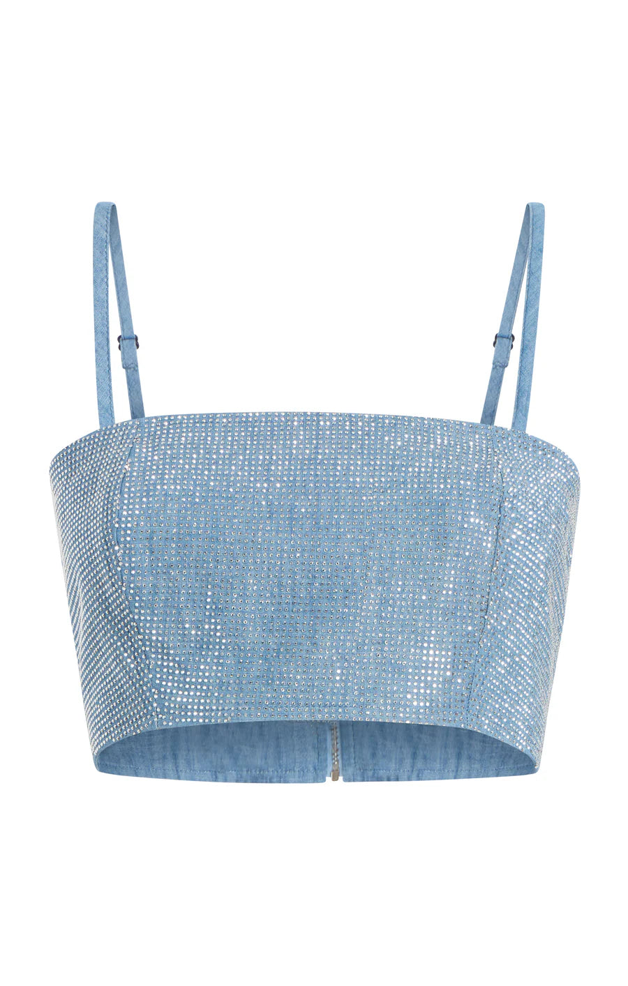 Nikki Chambray Heatset Top - Medium Blue by Cinq A Sept — view 5