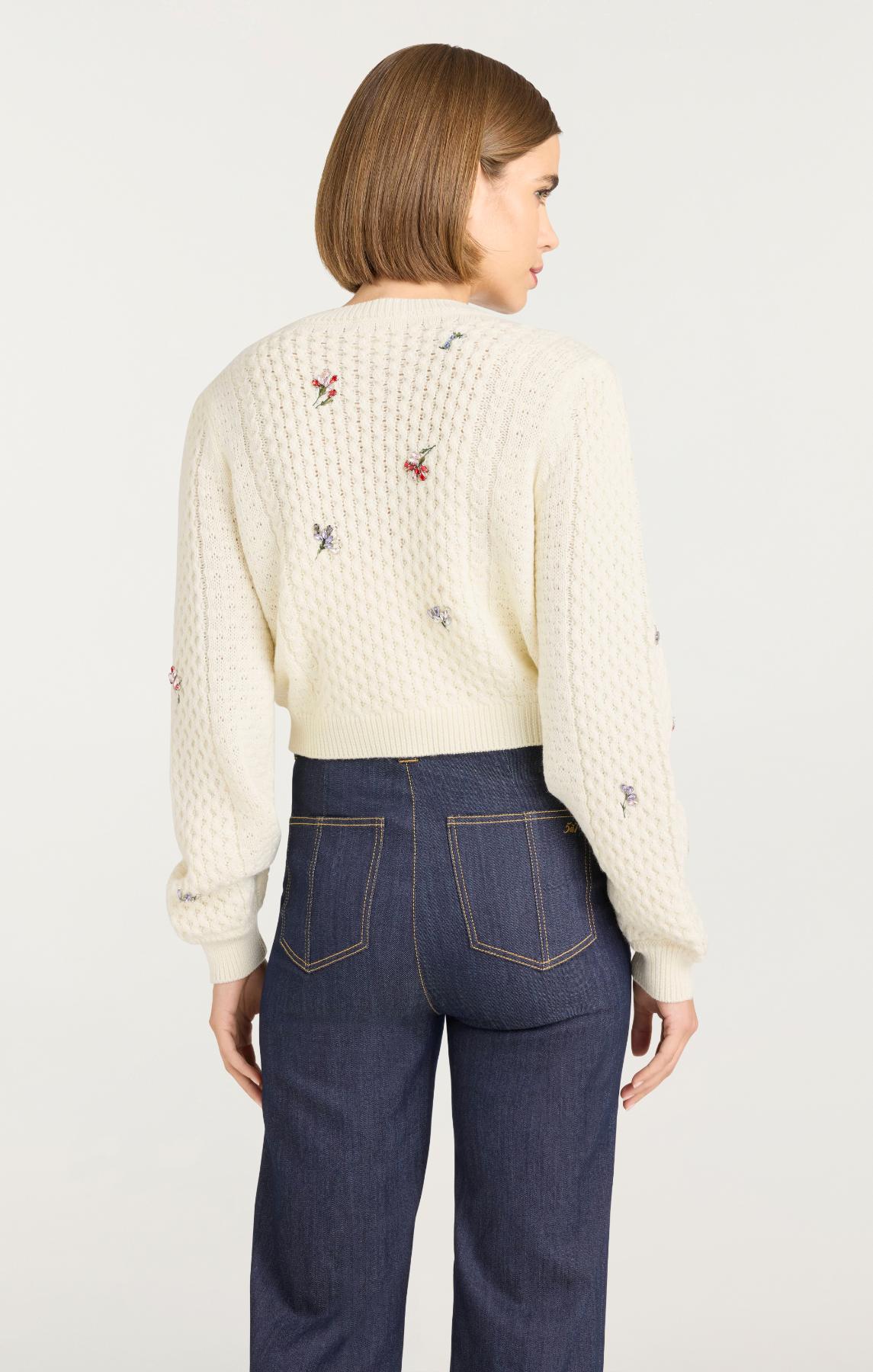 Rasa Cardigan - Ivory Multi by Cinq A Sept — view 5