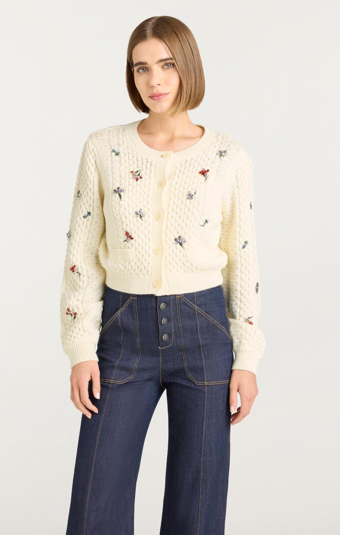 Rasa Cardigan - Ivory Multi by Cinq A Sept | 25 South Boutiques