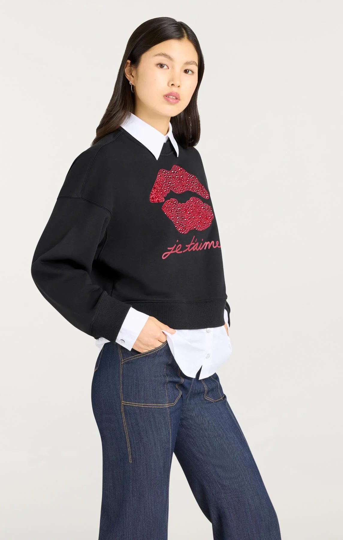 Je Taime Justina Pullover - Black Rosewood by Cinq A Sept — view 3