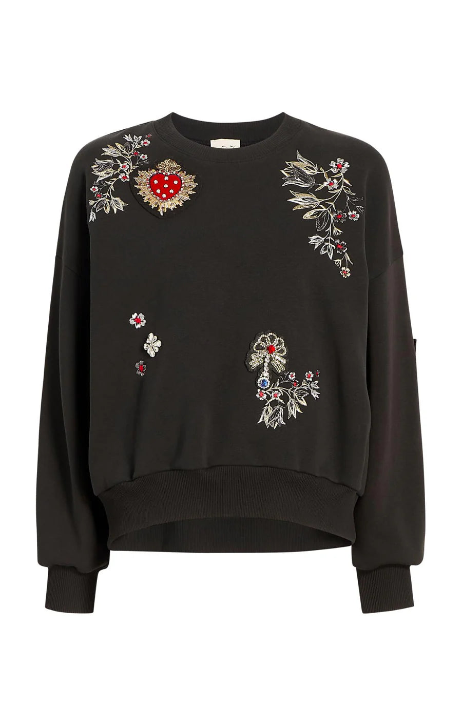 Heritage Patch Brandy Pullover - Black Multi by Cinq A Sept — view 6