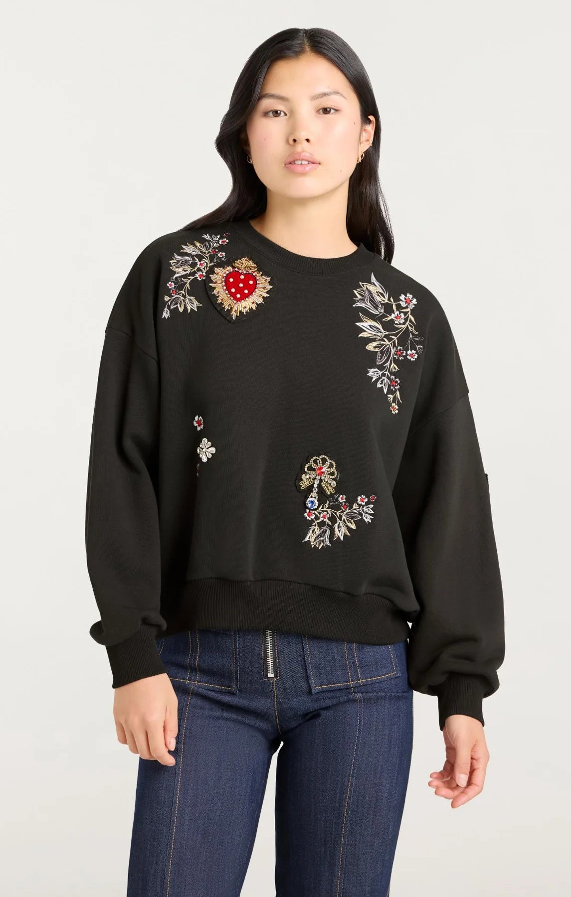 Heritage Patch Brandy Pullover - Black Multi by Cinq A Sept | 25 South Boutiques
