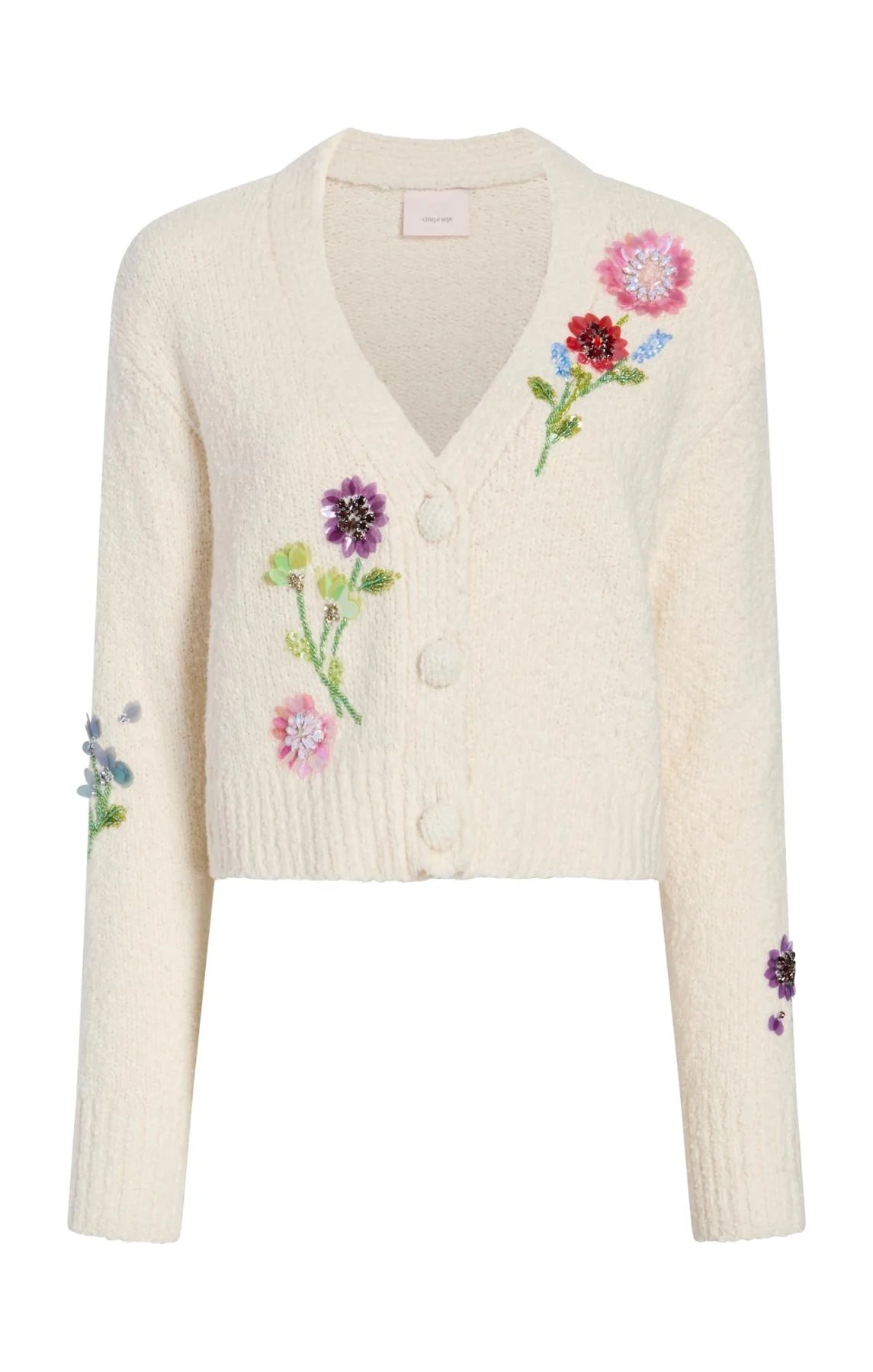 Solene Cardigan - Ivory Multi by Cinq A Sept — view 5