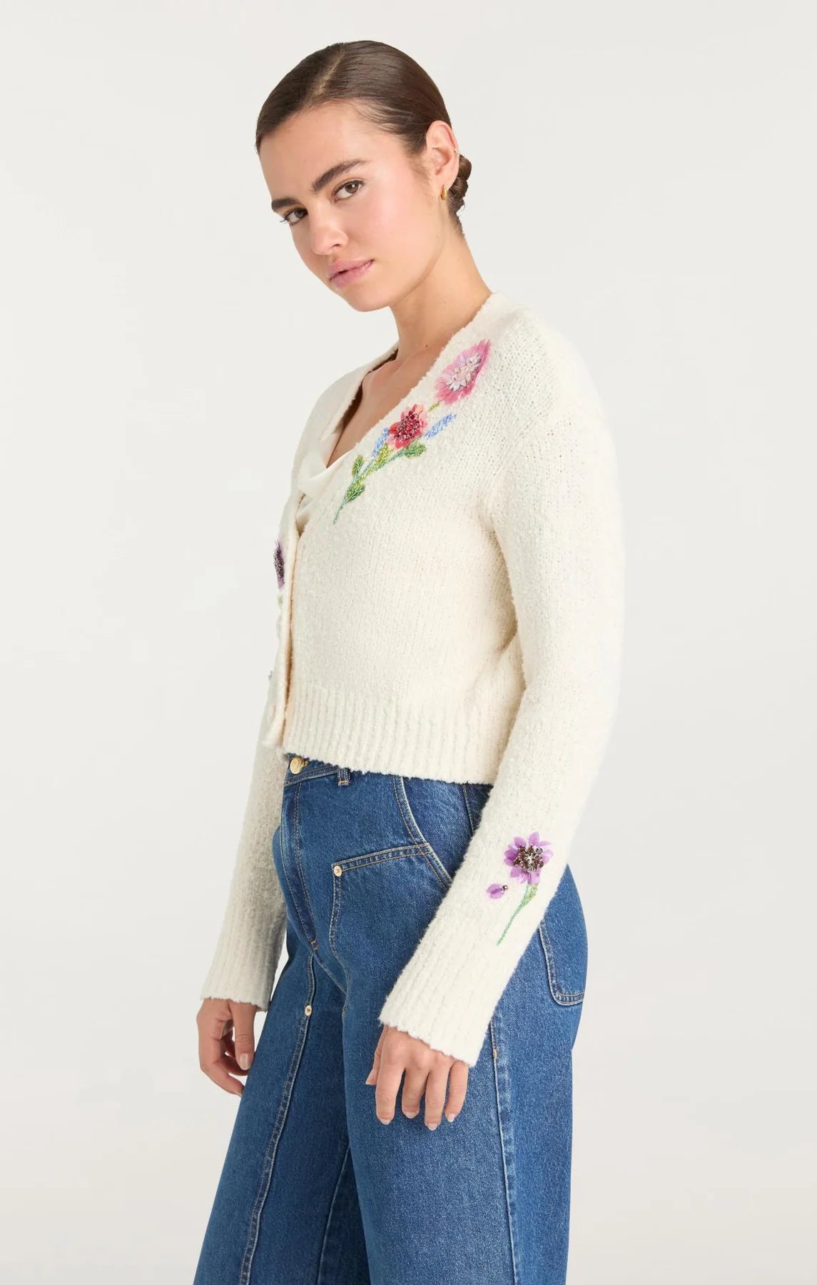 Solene Cardigan - Ivory Multi by Cinq A Sept — alternate view