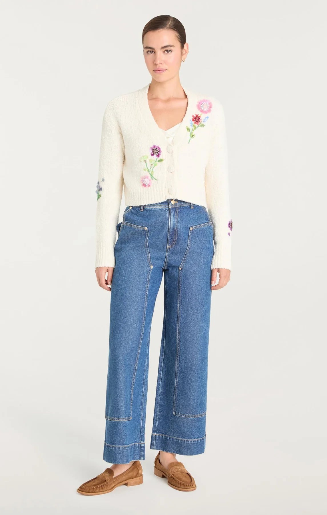 Solene Cardigan - Ivory Multi by Cinq A Sept — view 4