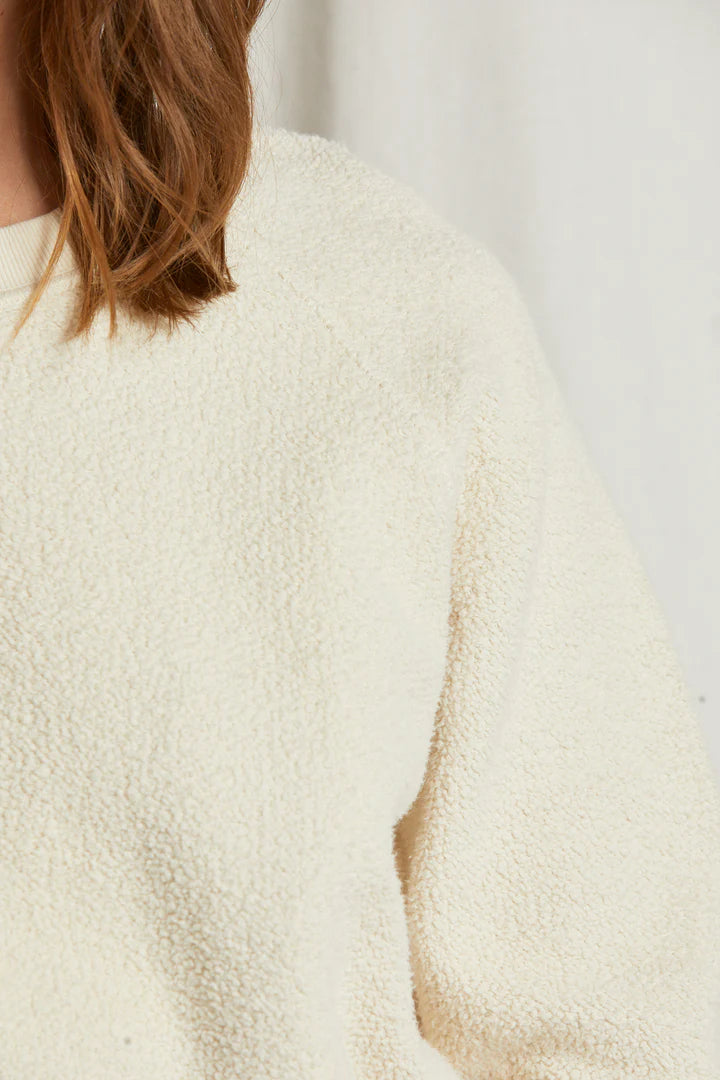Ziggy Fleece Shrunken Crew - Sugar by perfectwhitetee — alternate view