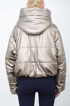 Aurora Hooded Puffer Coat - Gold by Elaine Kim — view 3