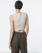 Textured Jacquard Cropped Tank - Raffia by Enza Costa — alternate view