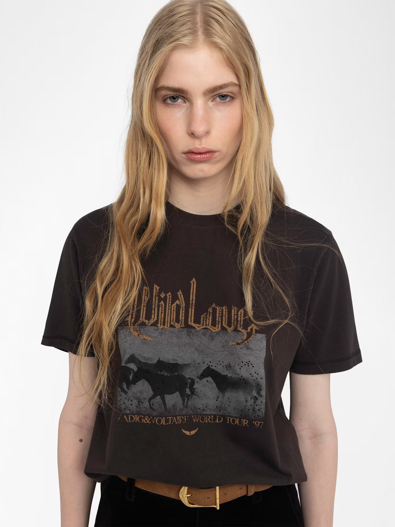 Edwin Cotton T Shirt - Dark Chocolate by Zadig & Voltaire — alternate view