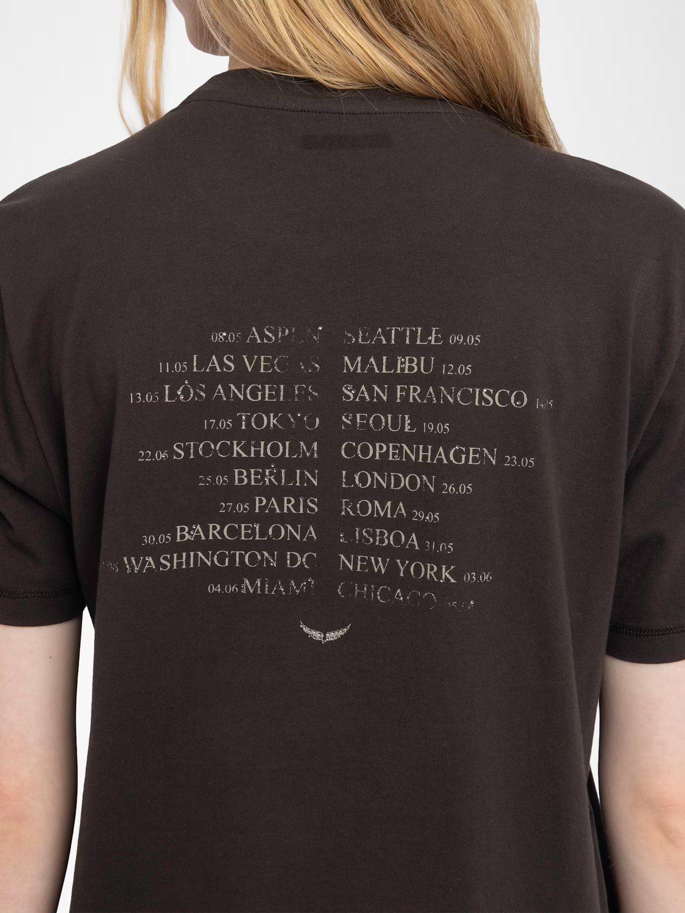 Edwin Cotton T Shirt - Dark Chocolate by Zadig & Voltaire — view 4