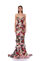 Jasmine Multi Floral Strapless Gown - Black by Bronx And Banco | 25 South Boutiques