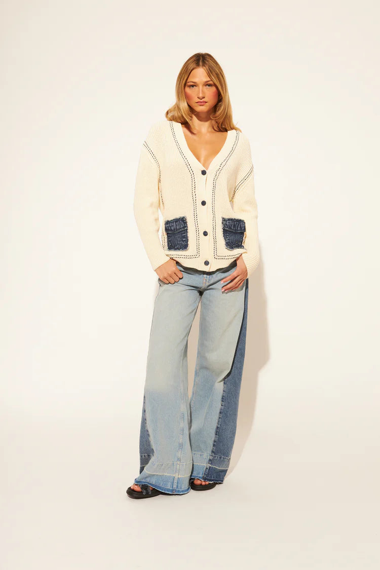 Sinclair Cardigan - Selvedge Denim by John & Jenn — view 3