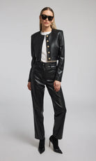 Marko Vegan Leather Blazer - Black by Generation Love — view 3