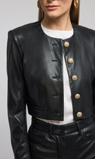 Marko Vegan Leather Blazer - Black by Generation Love — alternate view