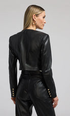 Marko Vegan Leather Blazer - Black by Generation Love — view 4