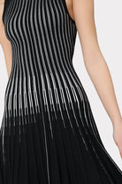 Kayce Inset Stripe Mock Neck Mini Dress - Black / Ecru by Milly — alternate view