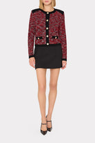 Kelly Textured Knit Cardigan - Claret by Milly — view 3