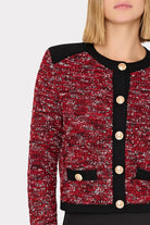 Kelly Textured Knit Cardigan - Claret by Milly — alternate view