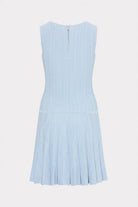 Wave Godet Flare Knit Mini Dress - Light Blue by Milly — view 4