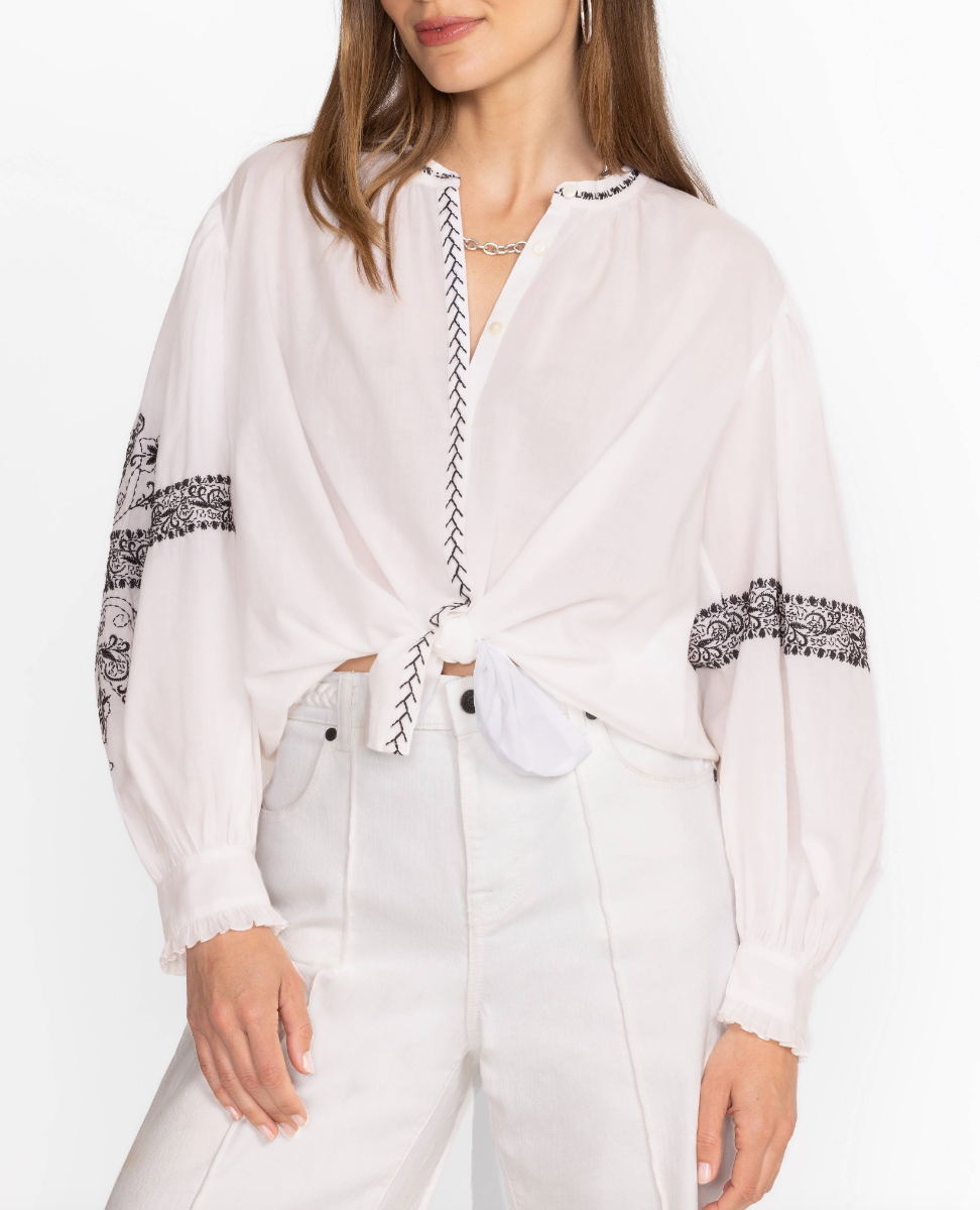Kivi Blouse - White by Johnny Was | 25 South Boutiques