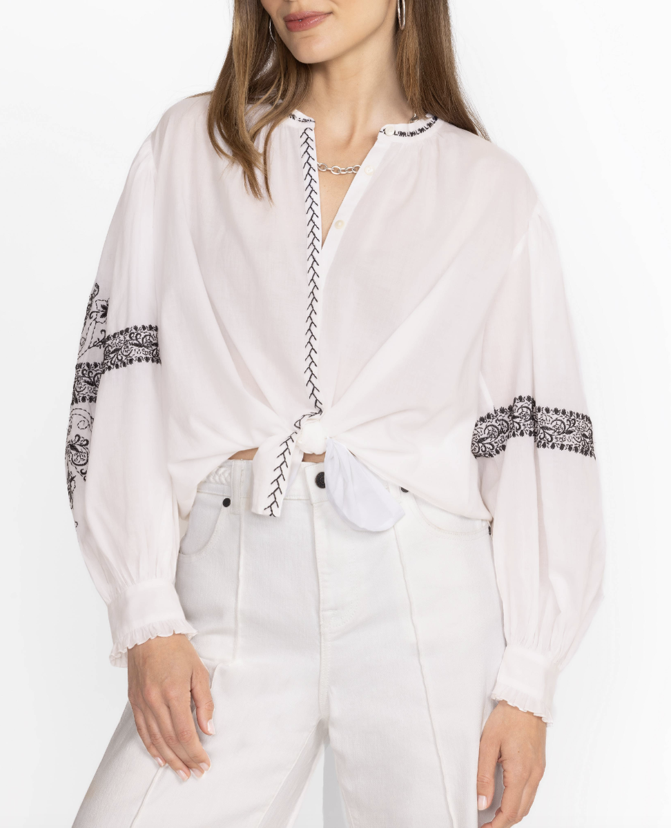 Kivi Blouse - White by Johnny Was | 25 South Boutiques